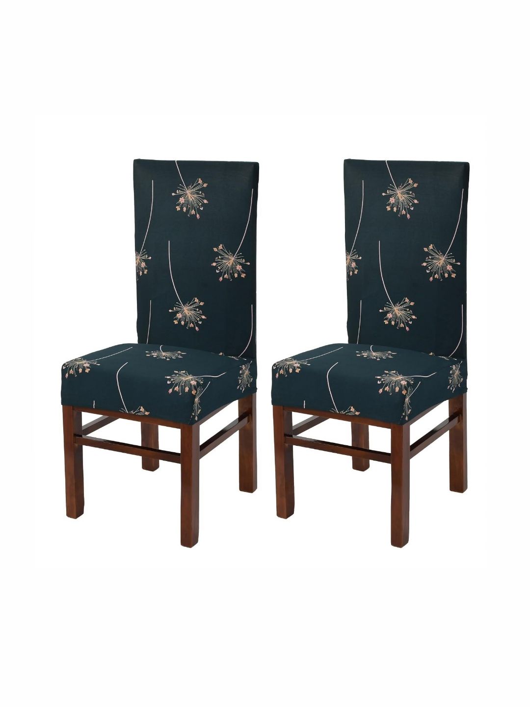 Yellow Weaves 2-Pcs Greyish Blue Printed Chair Cover
