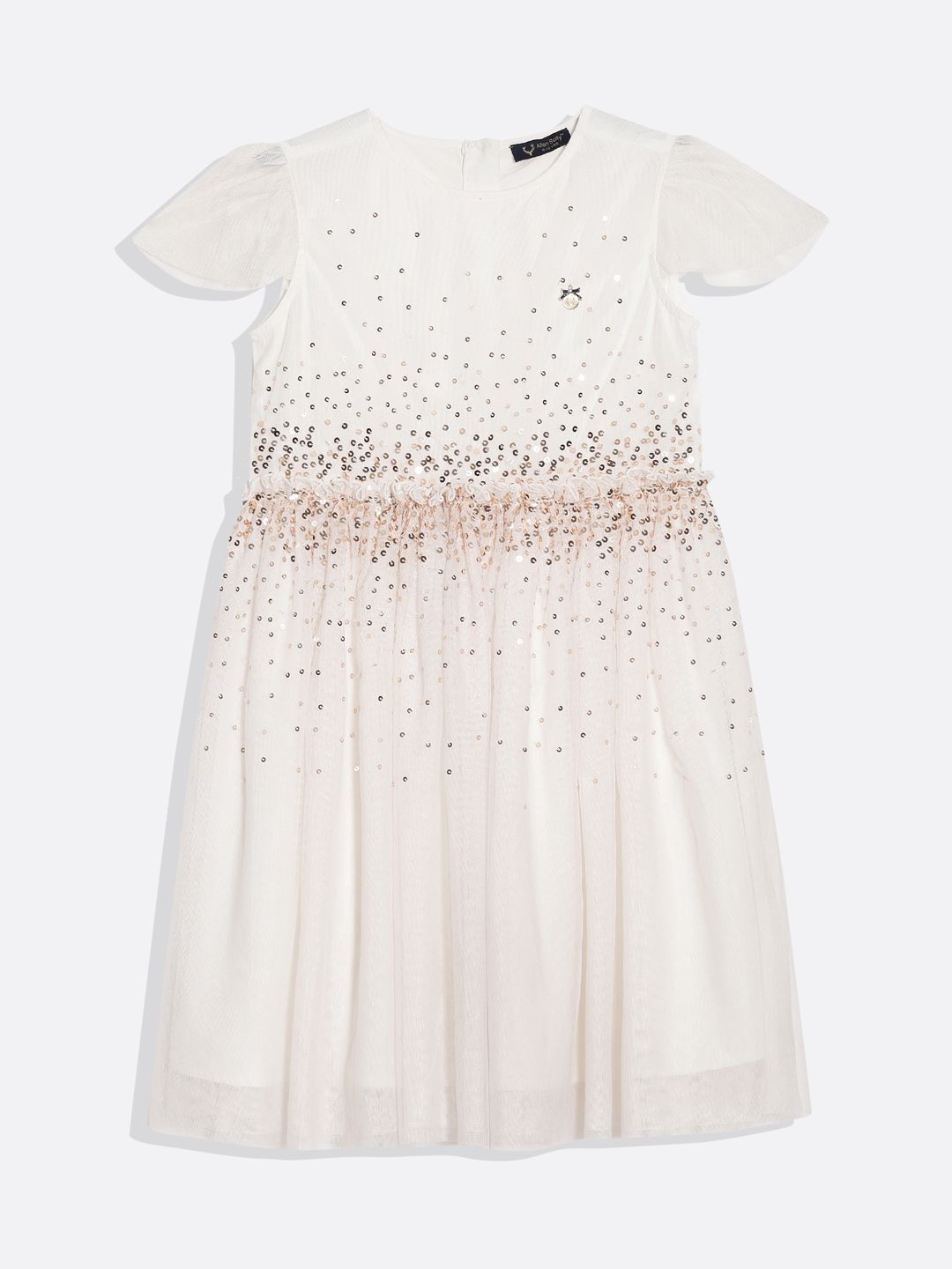 Allen Solly Junior Girls Embellished Round Neck Fit & Flare Dress