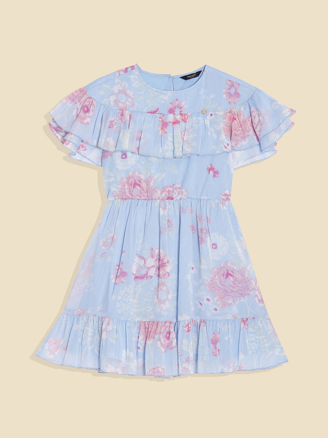 Allen Solly Junior Girls Floral Printed Regular Fit Cotton A-Line Dress