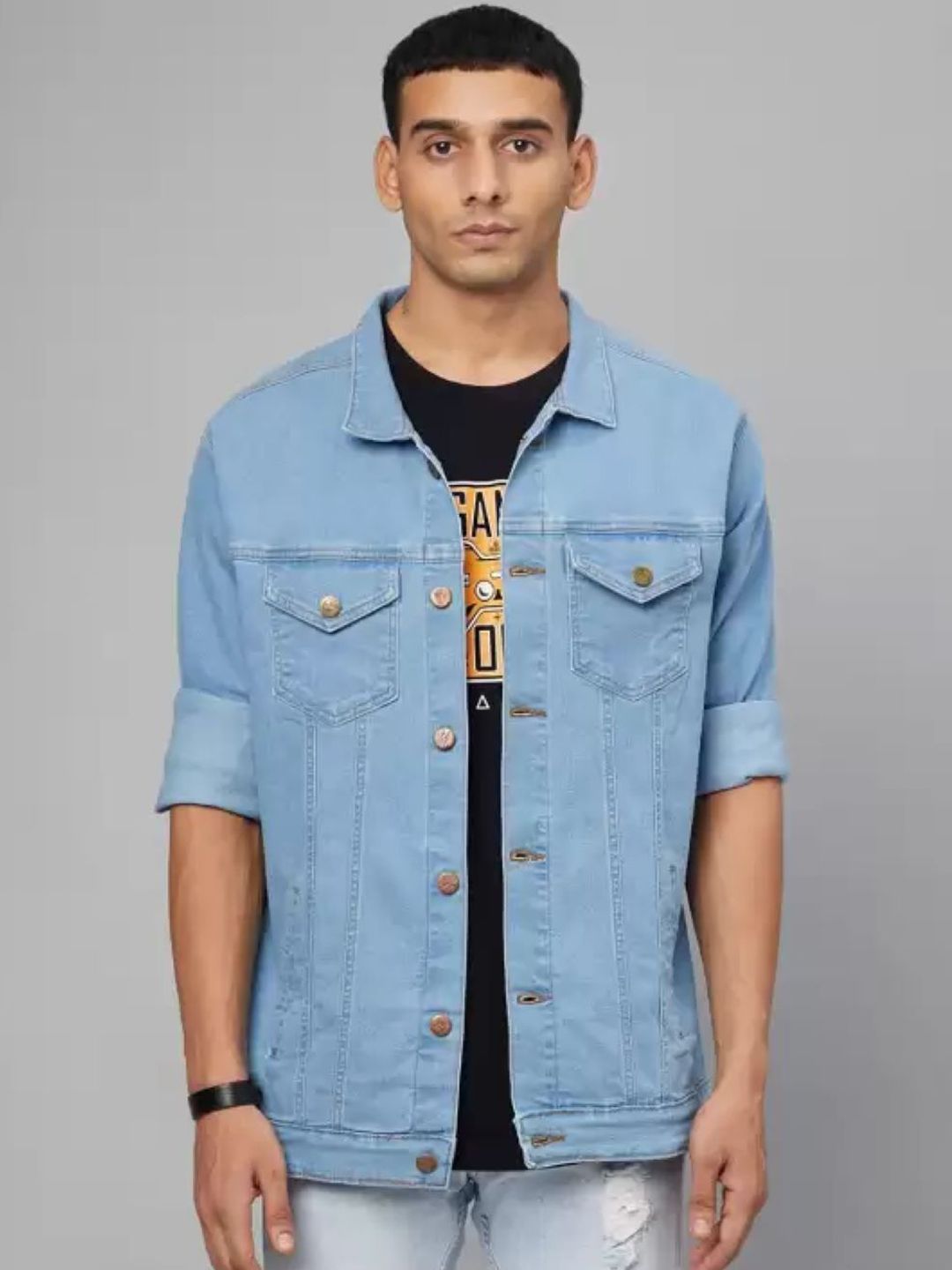 LINARIA Lightweight Spread Collar Denim Jacket
