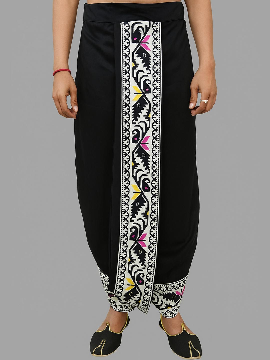 AMIT ONLINE Men Jamdani Border Ready To Wear Self Design Dhoti