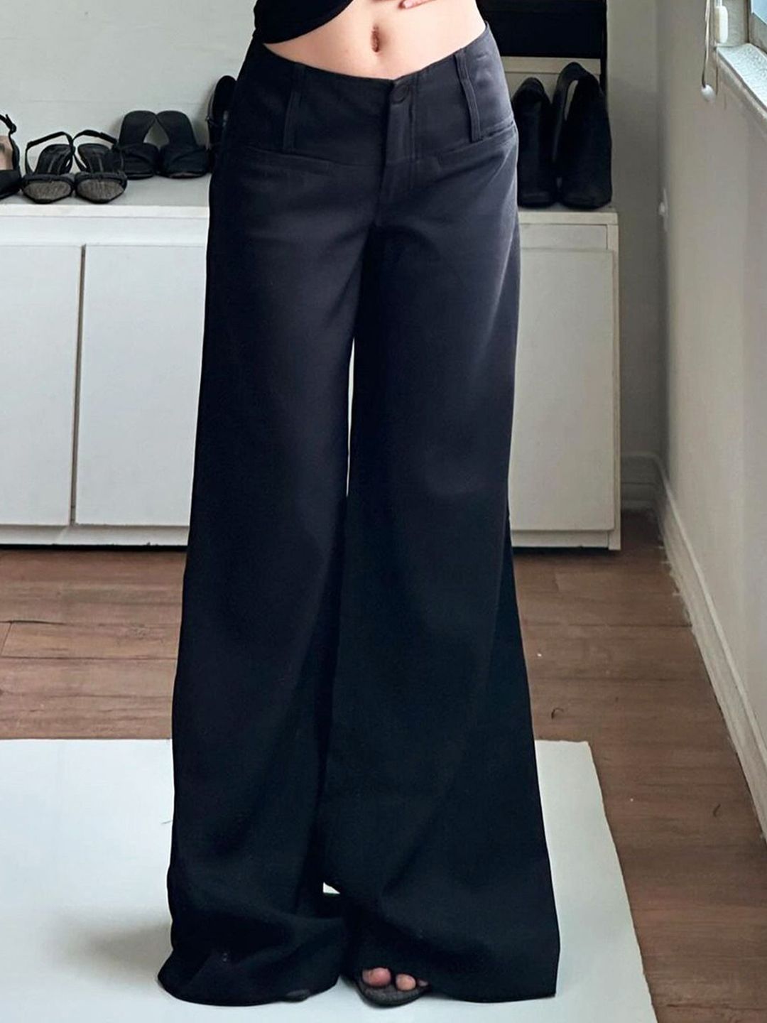 StyleCast x Revolte Women Loose Fit Mid-Rise Wide Leg Trousers