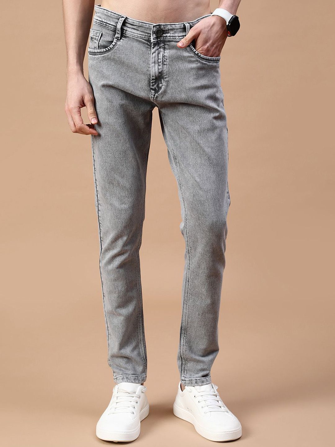 V-Mart Men Regular Fit Mid-Rise Heavy Fade Cotton Denim Jeans