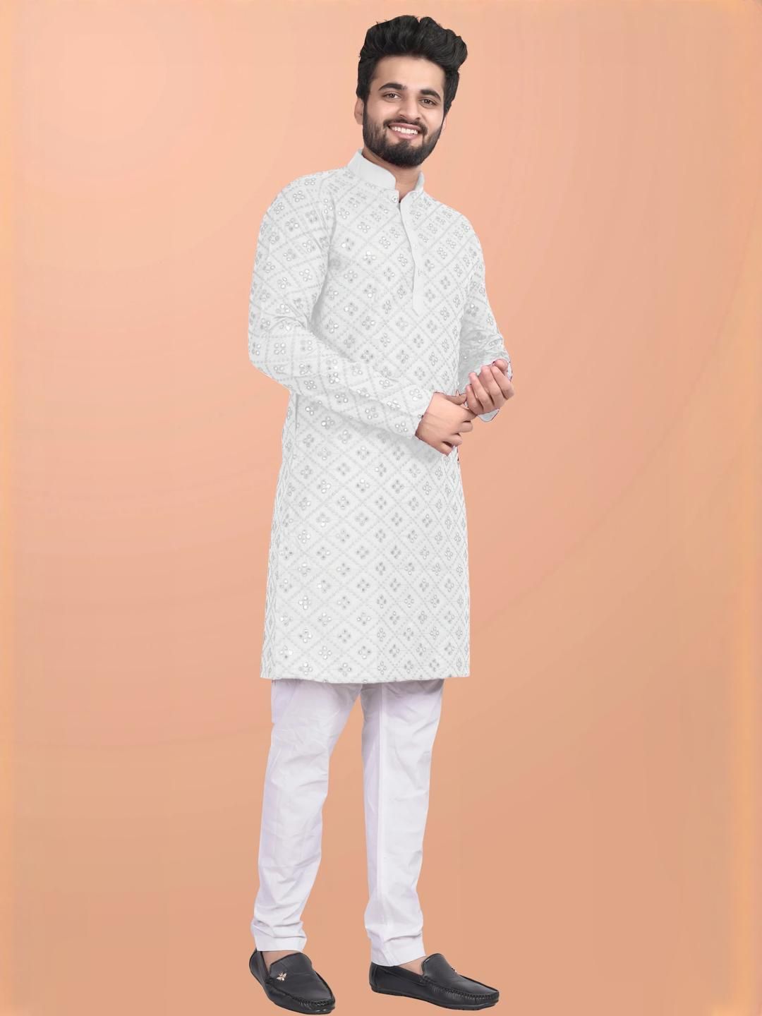 ORIFAB Men Straight Kurtas