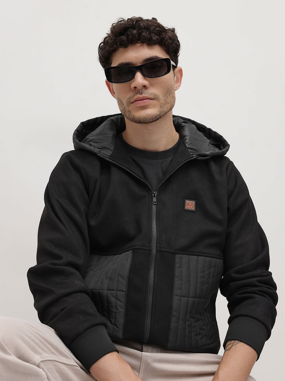The Roadster Life Co. Colourblocked Hooded Padded Jacket