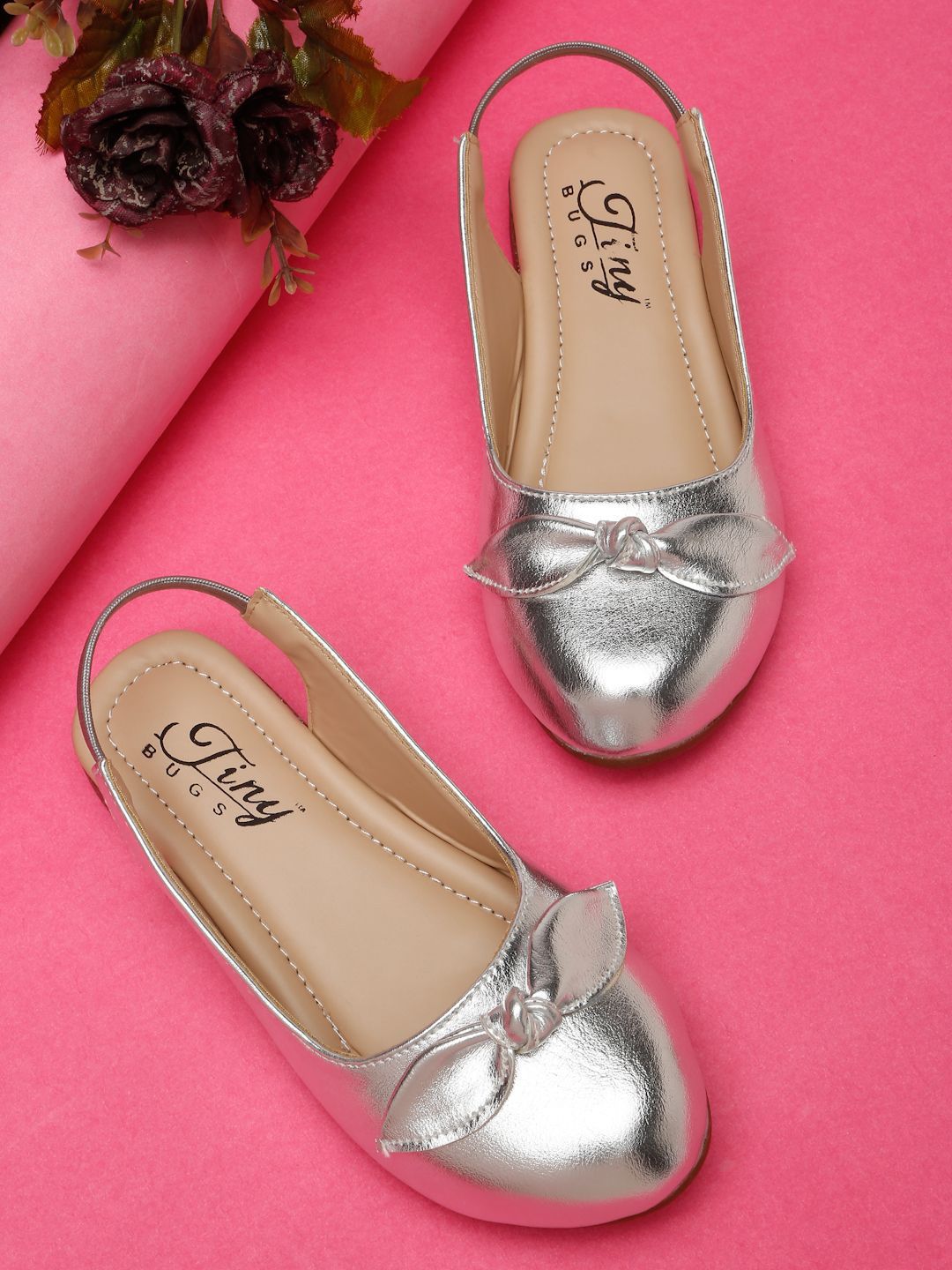 Tiny Bugs Girls Party Mules with Bows Flats