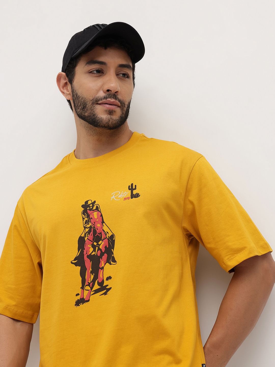 The Roadster Life Co. Printed Pure Cotton Relaxed Fit T-shirt