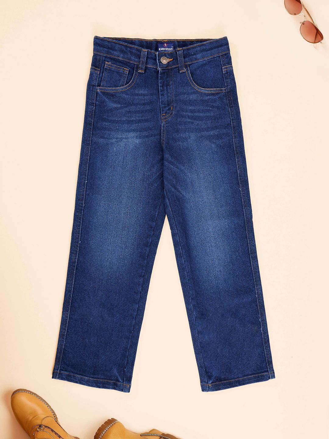 KiddoPanti Boys Straight Fit Mid-Rise Stretchable Jeans