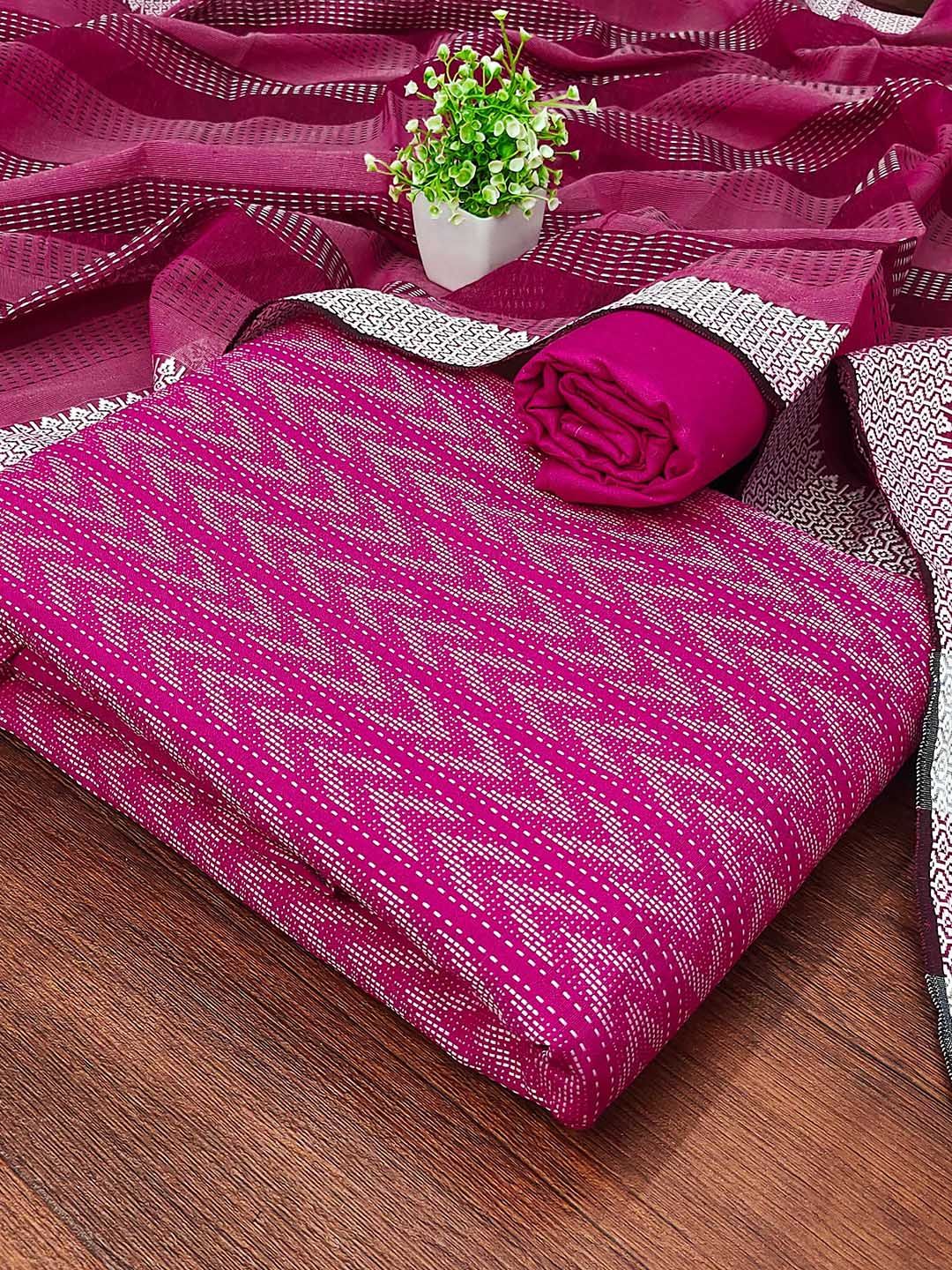 HERE&NOW Geometric Woven Design Unstitched Dress Material
