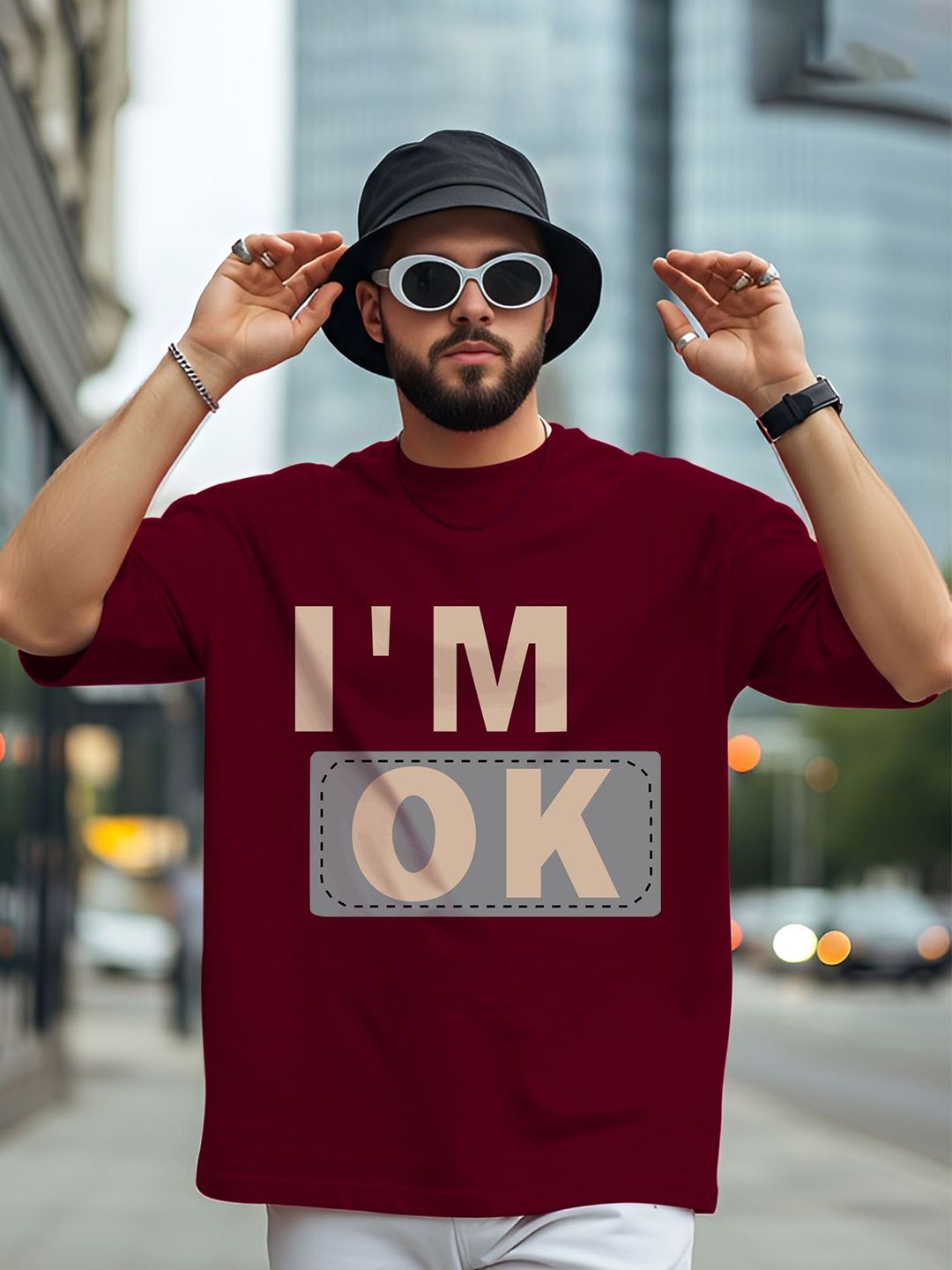AUSK Men Typography Printed Cotton T-shirt