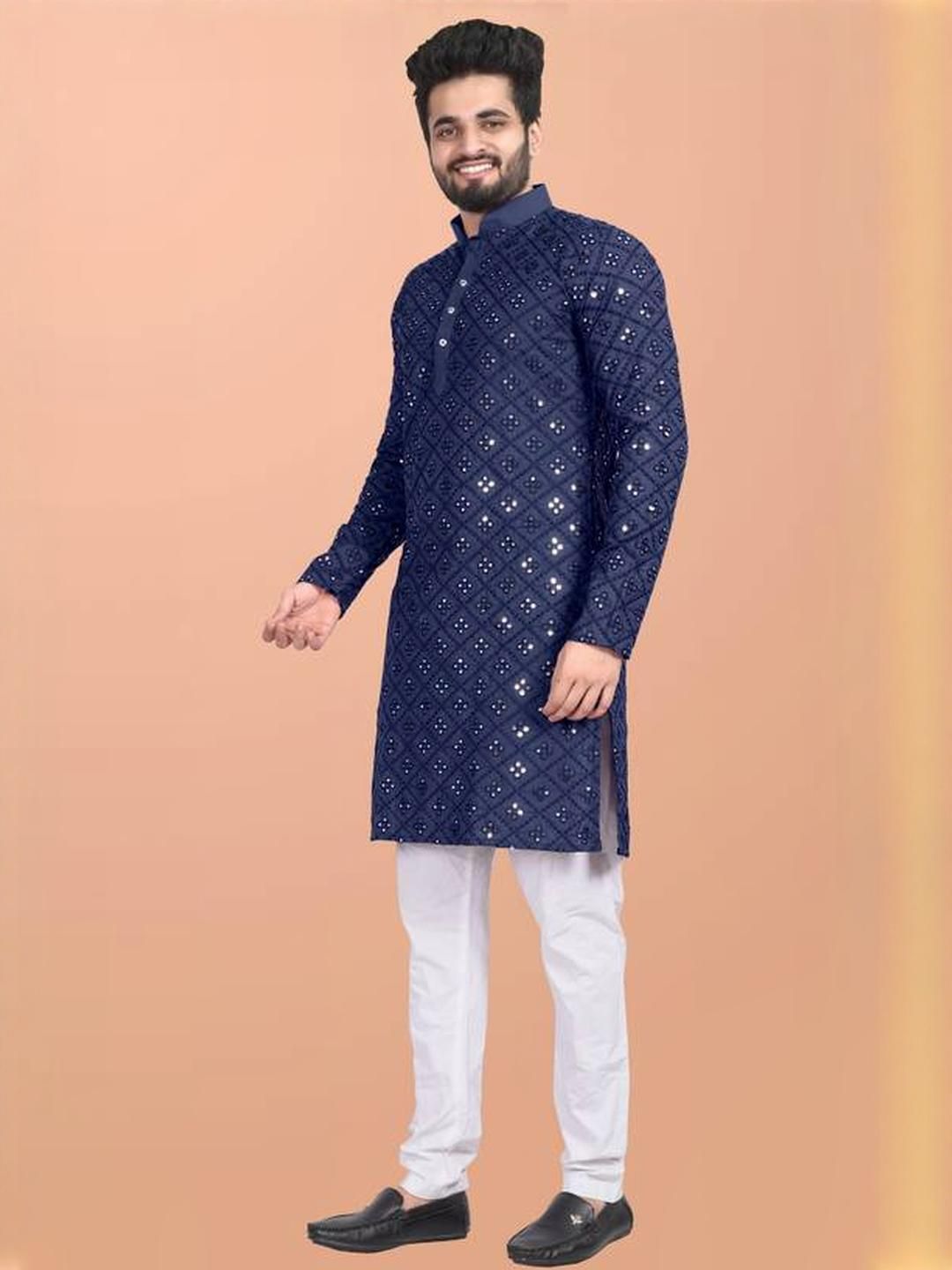 ORIFAB Men Straight Kurtas