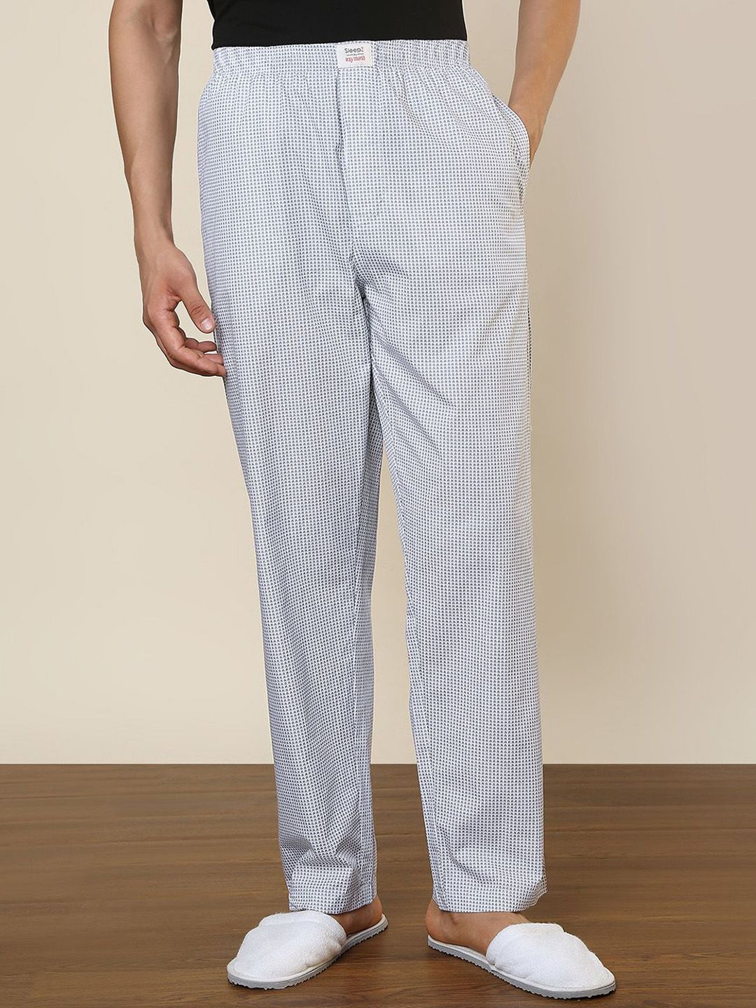 SleepZ by Raymond Printed Pure Cotton Straight-Leg Lounge Pant