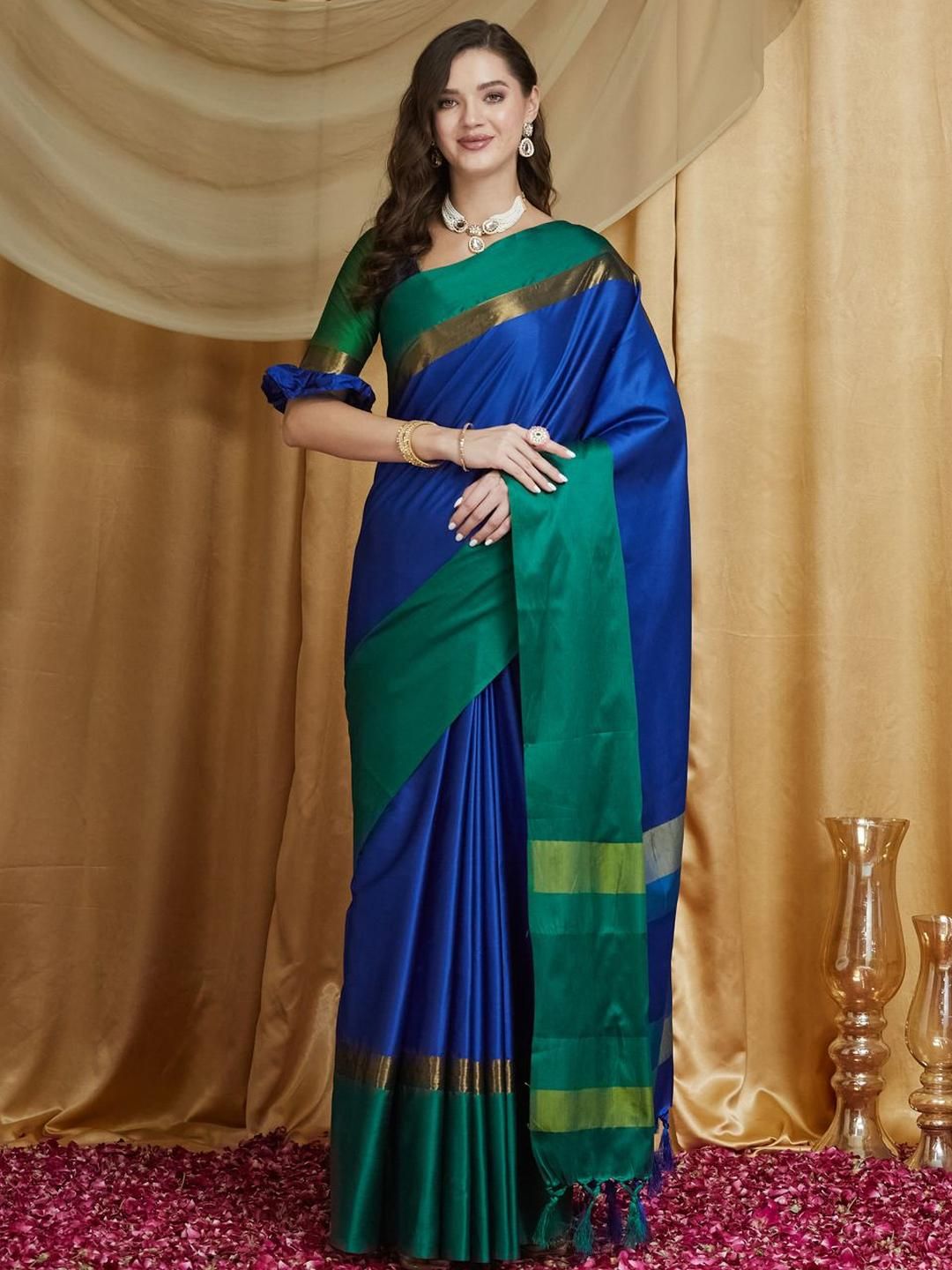 KALINI Silk Cotton Banarasi Saree