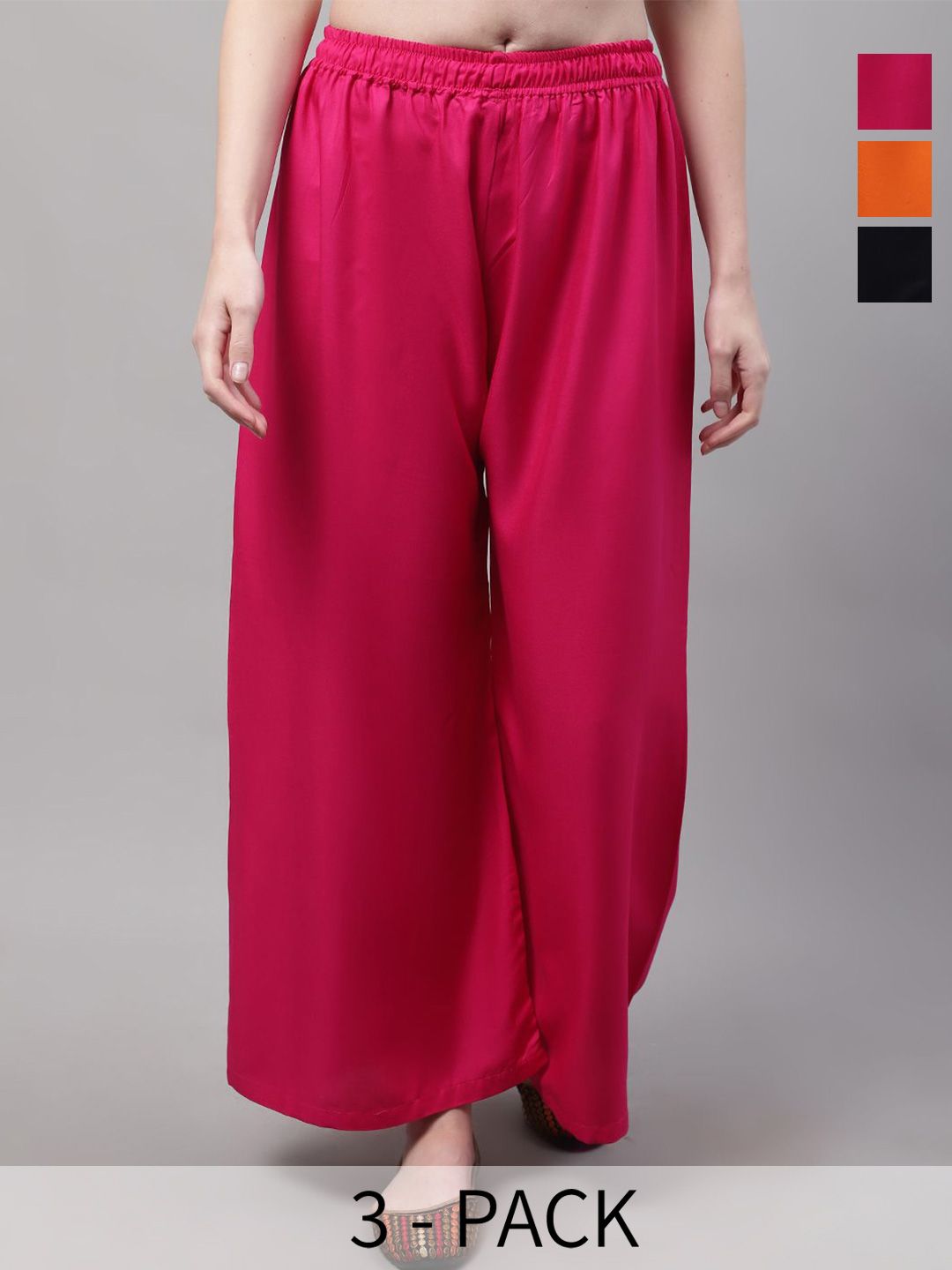 Valles365 by S.C. Women Pack Of 3 Flared Ethnic Palazzos