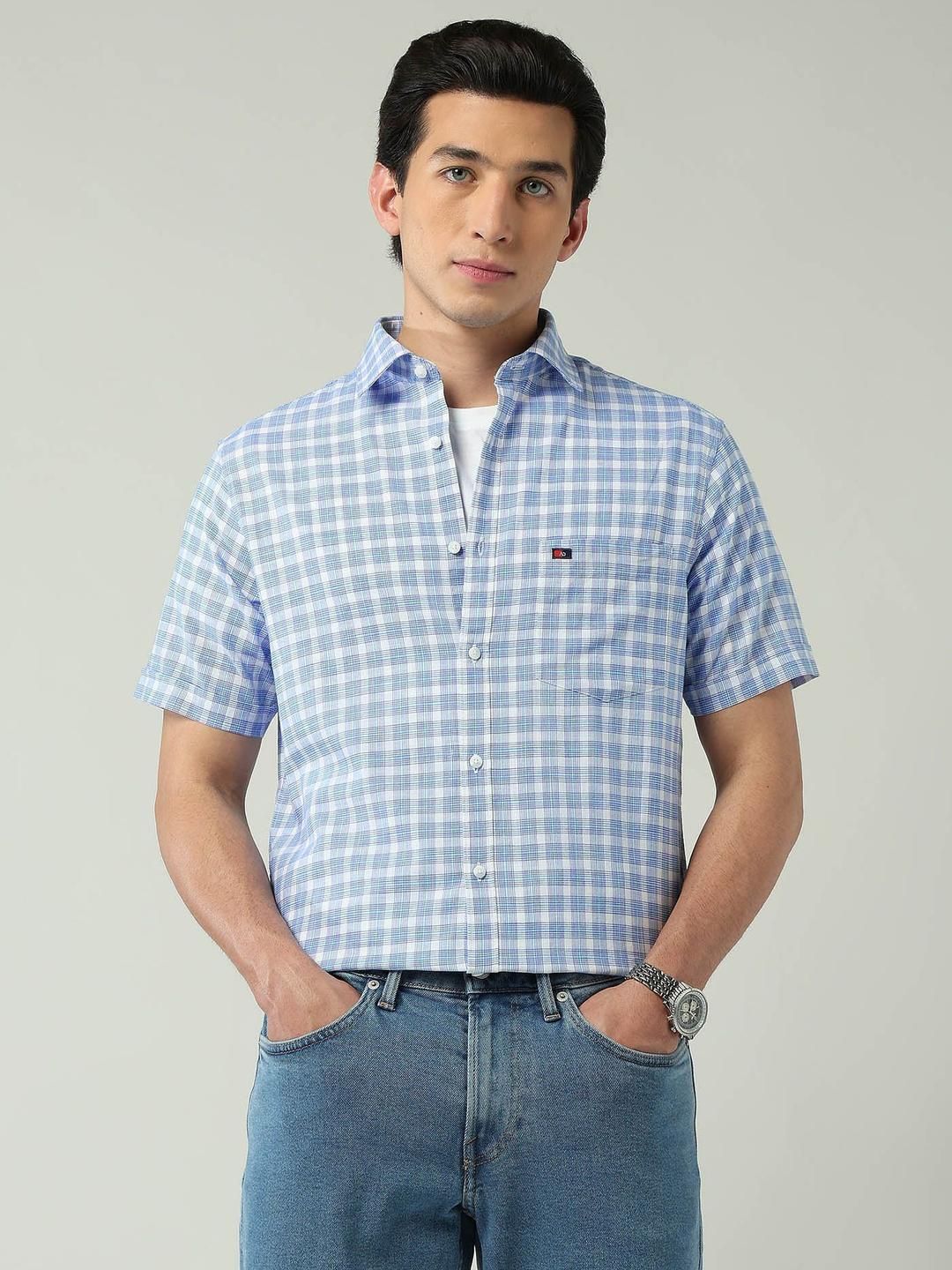 AD By Arvind Men Slim Fit Checked Casual Shirt