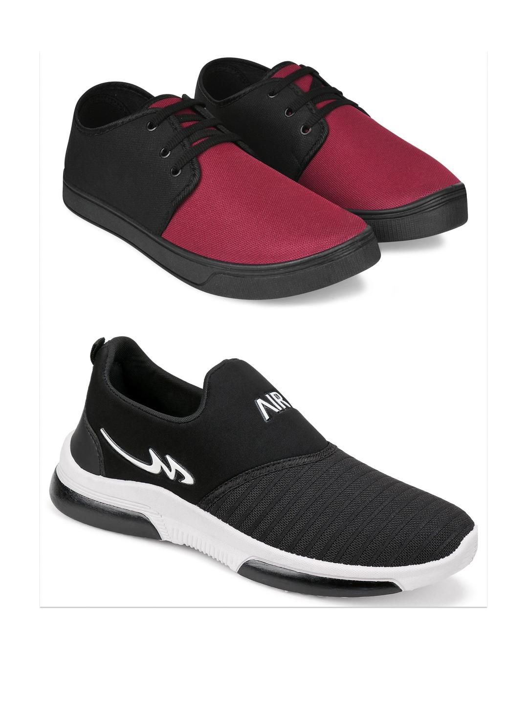 Free Kicks Men Black Mesh Marking Running Sports Shoes