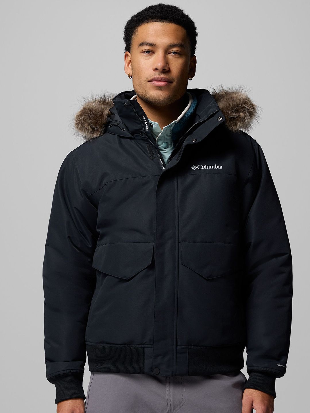 Columbia Men Hooded Solid Lightweight Casual Bomber Jacket