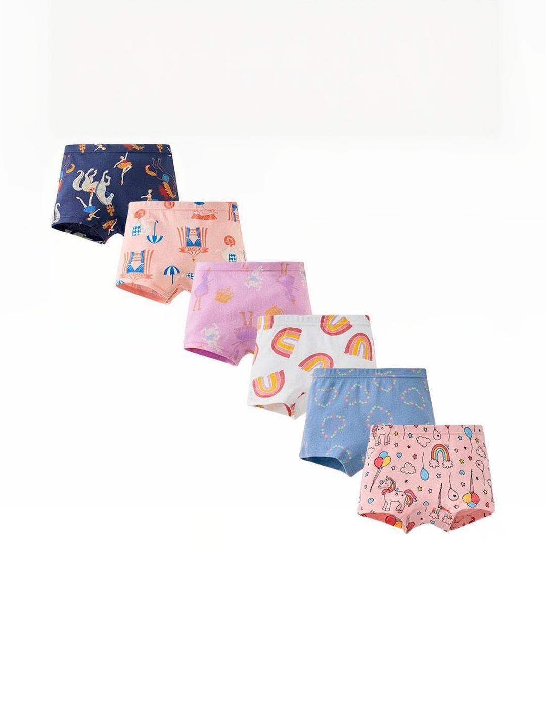 Teri Beri Set Of 6 Low-Rise Cotton Hipster Briefs