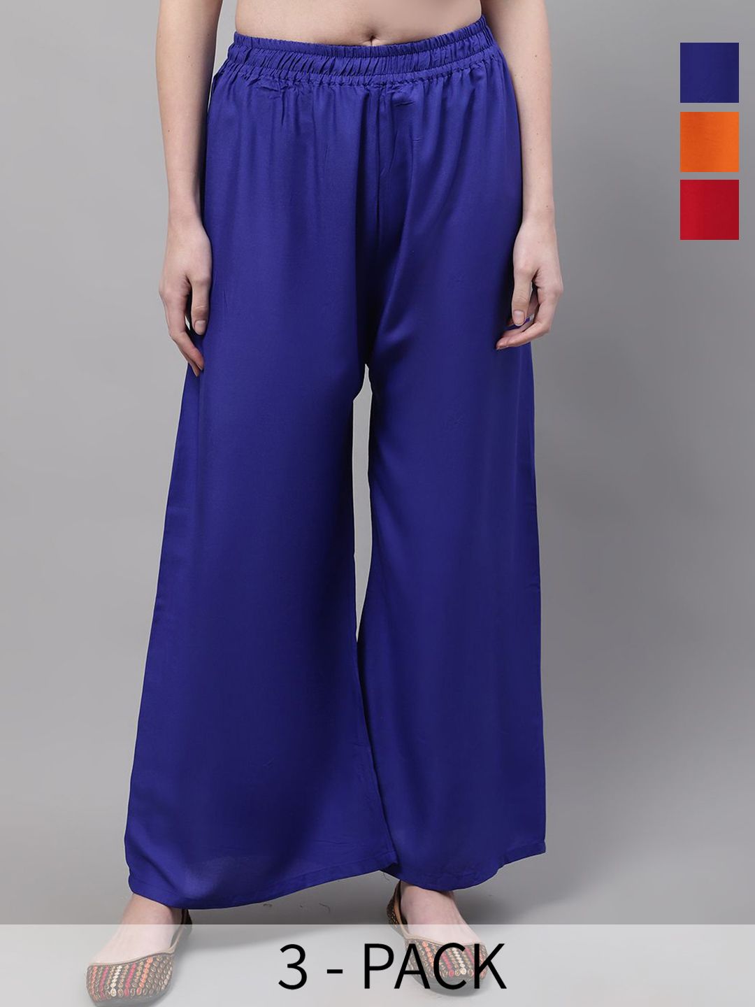 Valles365 by S.C. Women Pack Of 3 Flared Ethnic Palazzos