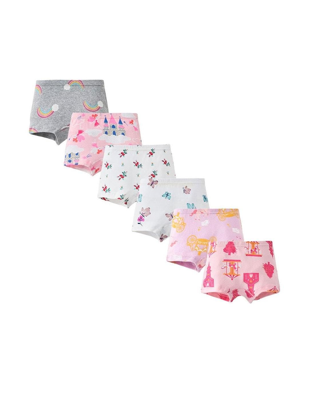 Teri Beri Set Of 6 Low-Rise Cotton Hipster Briefs