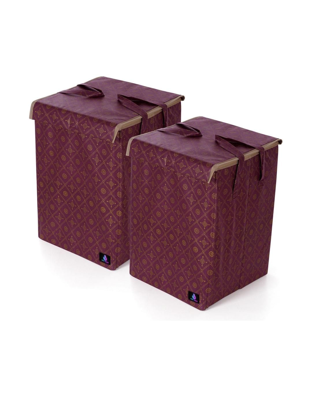 Craft Bazar Brown Set Of 2 Laundry Basket With Lid