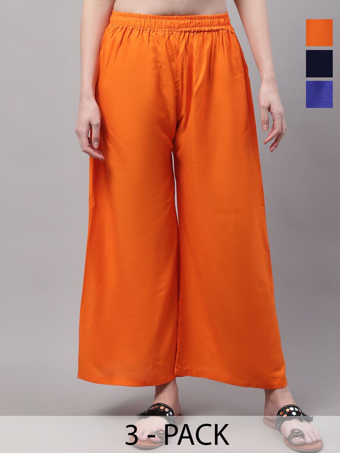 Valles365 by S.C. Women Pack Of 3 Flared Ethnic Palazzos