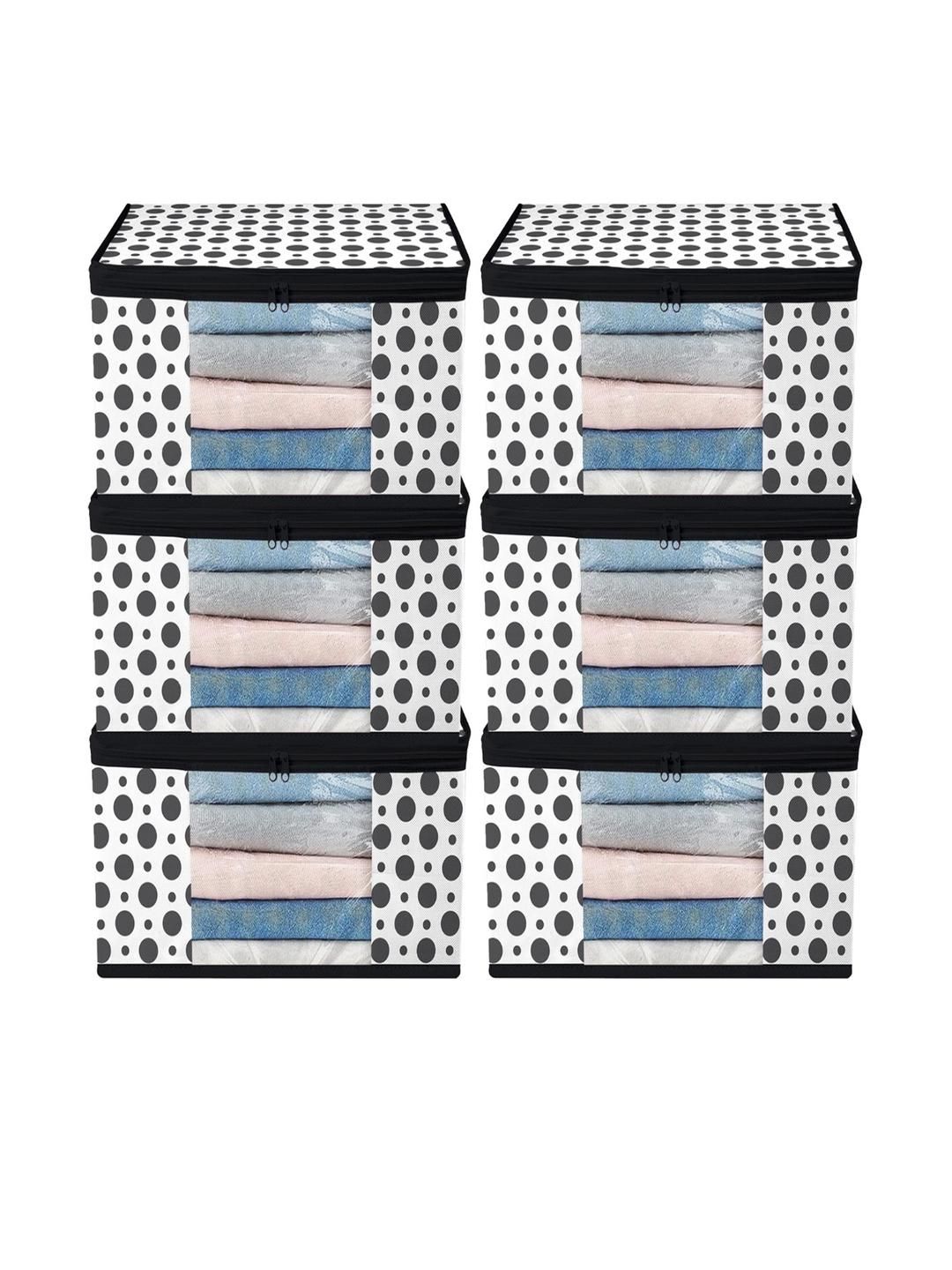 ANKIT INTERNATIONAL Pack of 6 Polka Design Saree Storage Organizers