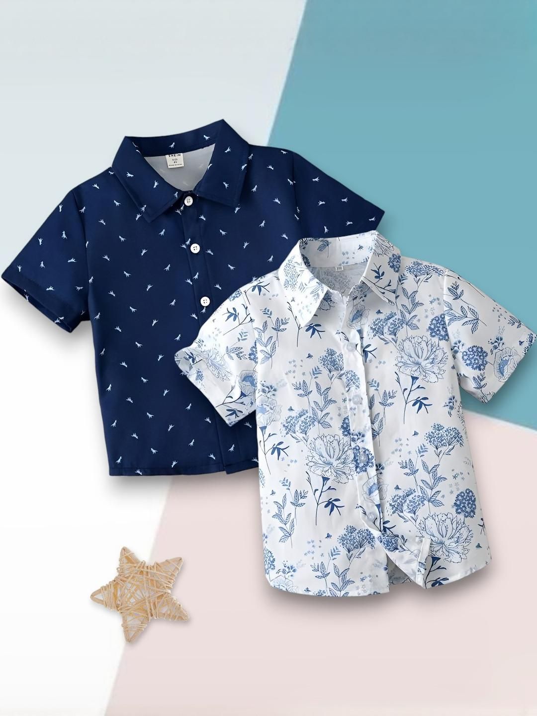VANI COUTURE 2Pc Boys Printed Casual Shirt