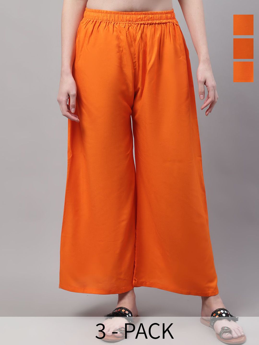 Valles365 by S.C. Women Pack Of 3 Flared Ethnic Palazzos