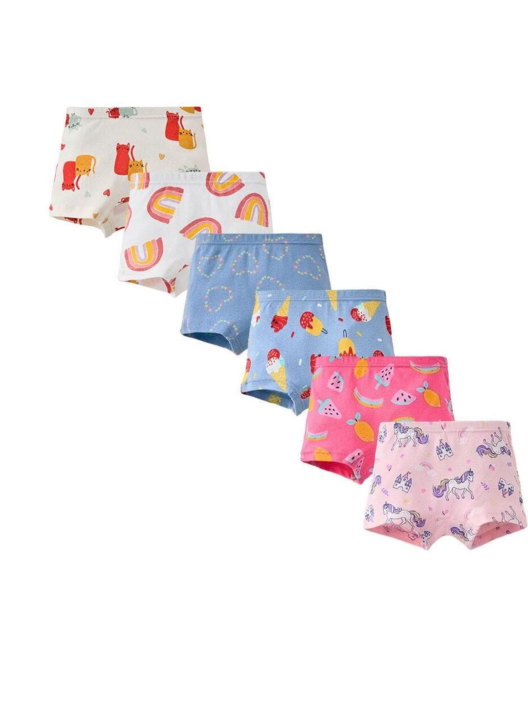 Teri Beri Set Of 6 Low-Rise Cotton Hipster Briefs