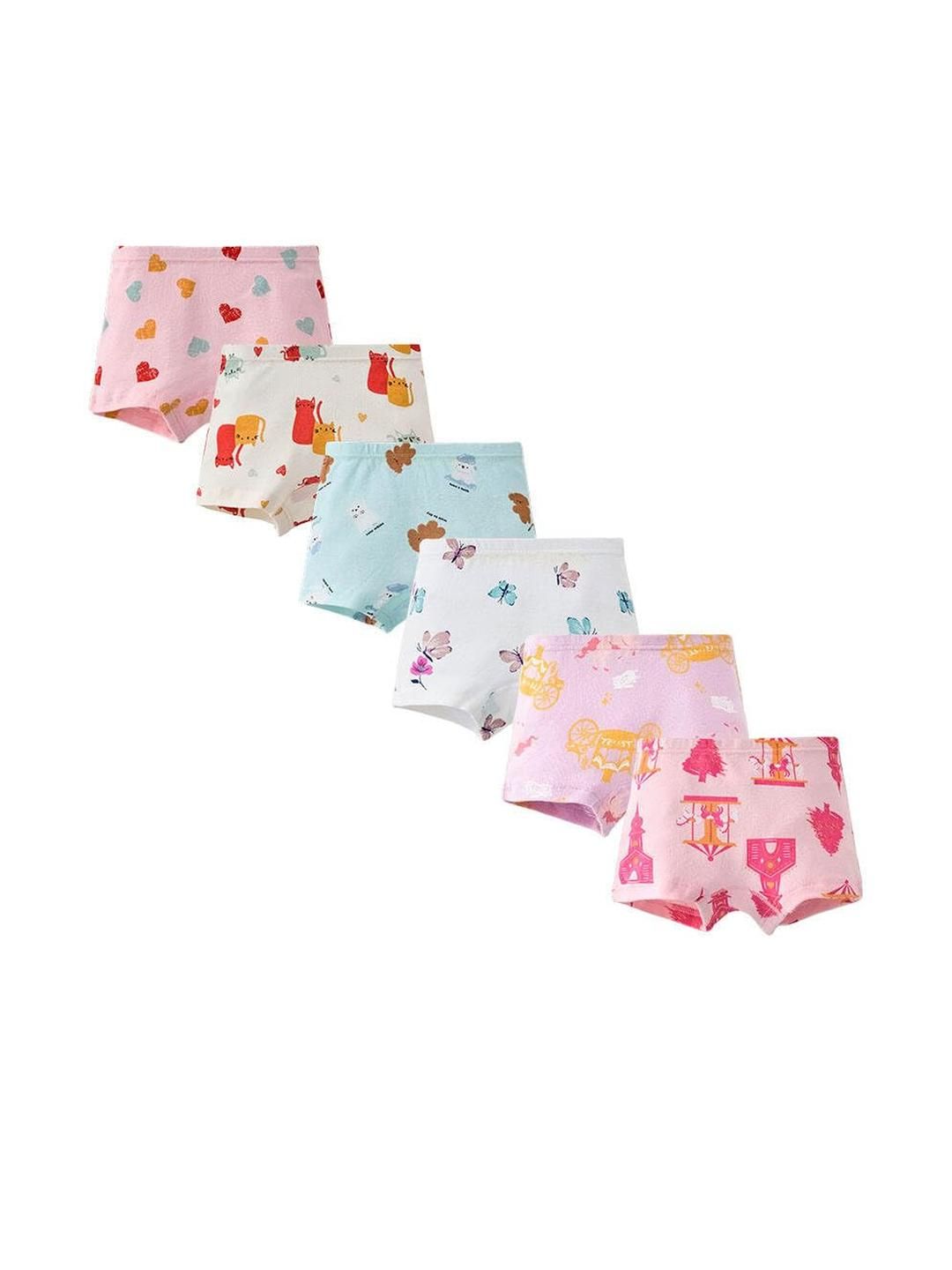 Teri Beri Set Of 6 Low-Rise Cotton Hipster Briefs