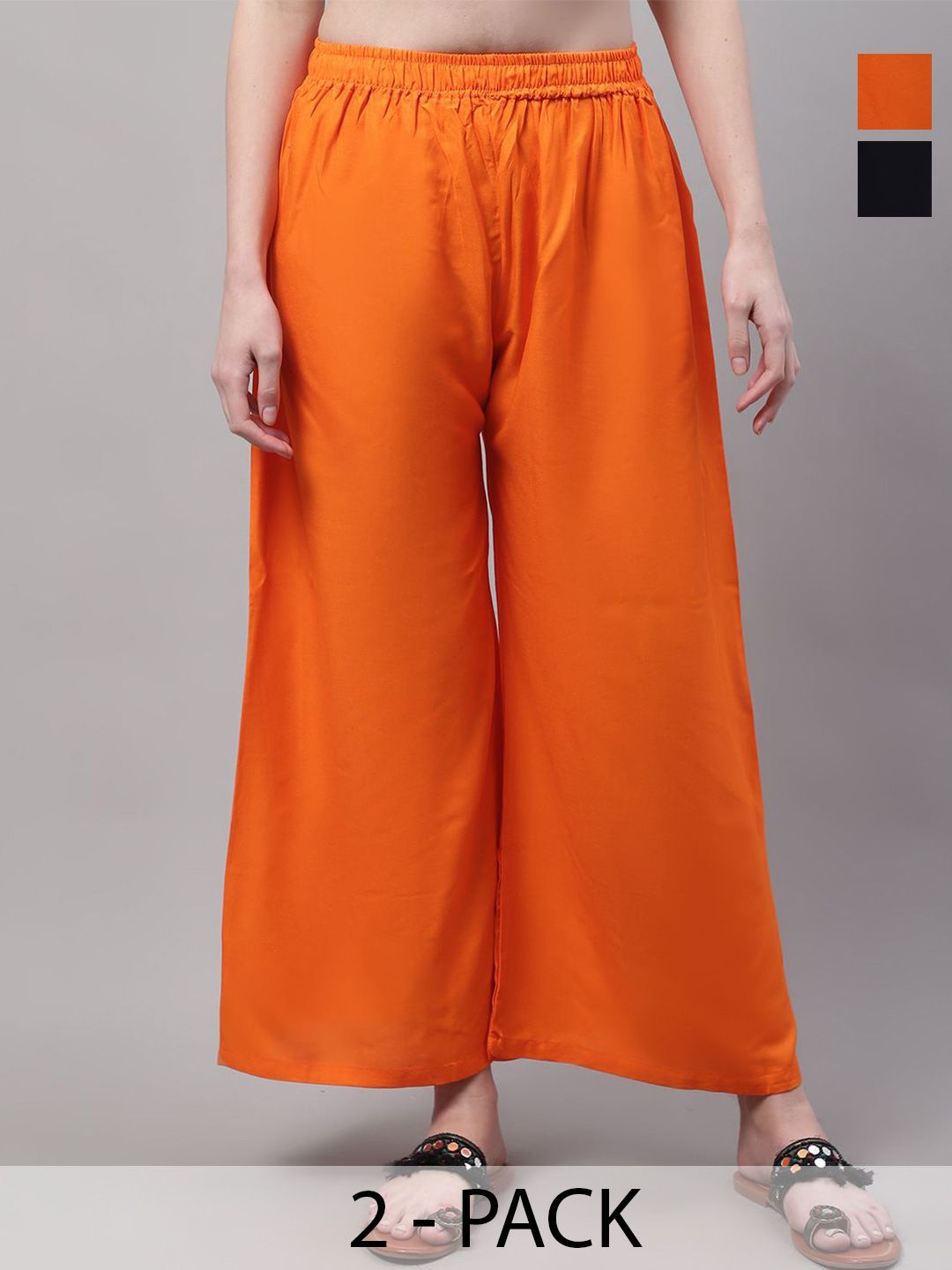 Valles365 by S.C. Women Set of 2 Flared Ethnic Palazzos