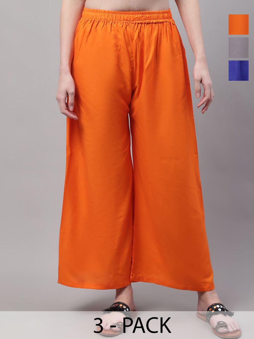 Valles365 by S.C. Women Pack of 3 Flared Ethnic Palazzos
