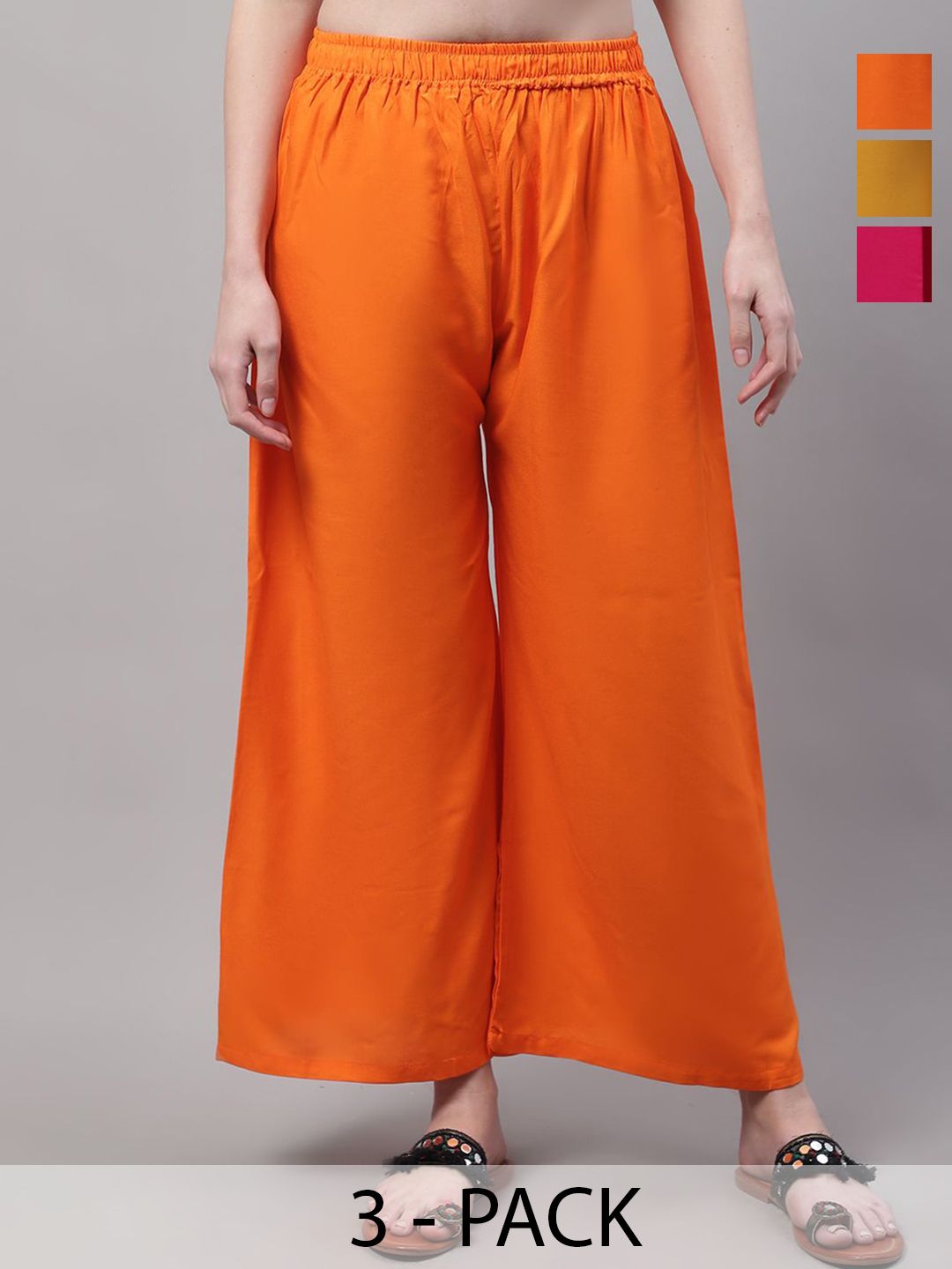 Valles365 by S.C. Pack Of 3 Flared Ethnic Palazzos