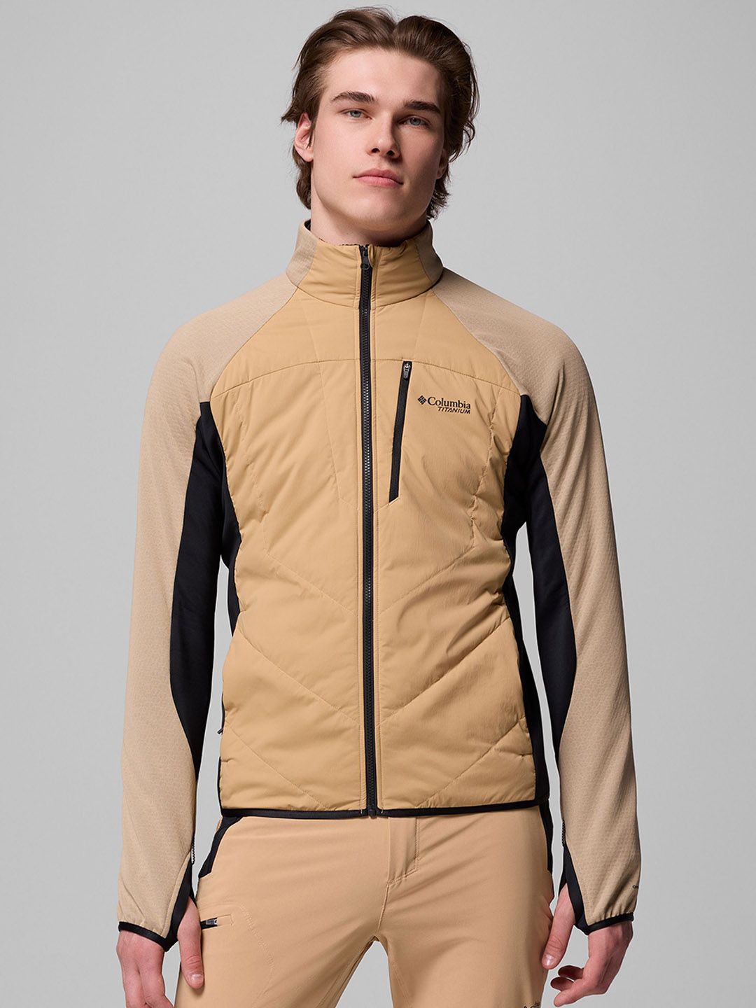 Columbia Hybrid Colorblocked Stand Collar Sporty Jacket