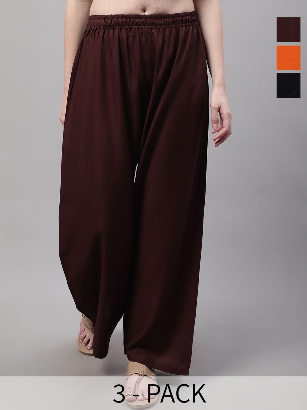 Valles365 by S.C. Women Pack Of 3 Flared Ethnic Palazzos