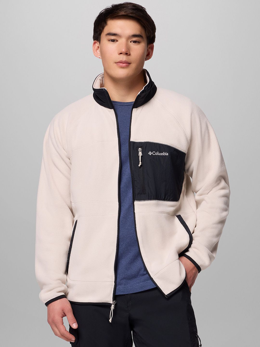 Columbia Men Mock Collar Solid Lightweight Casual Bomber Jacket