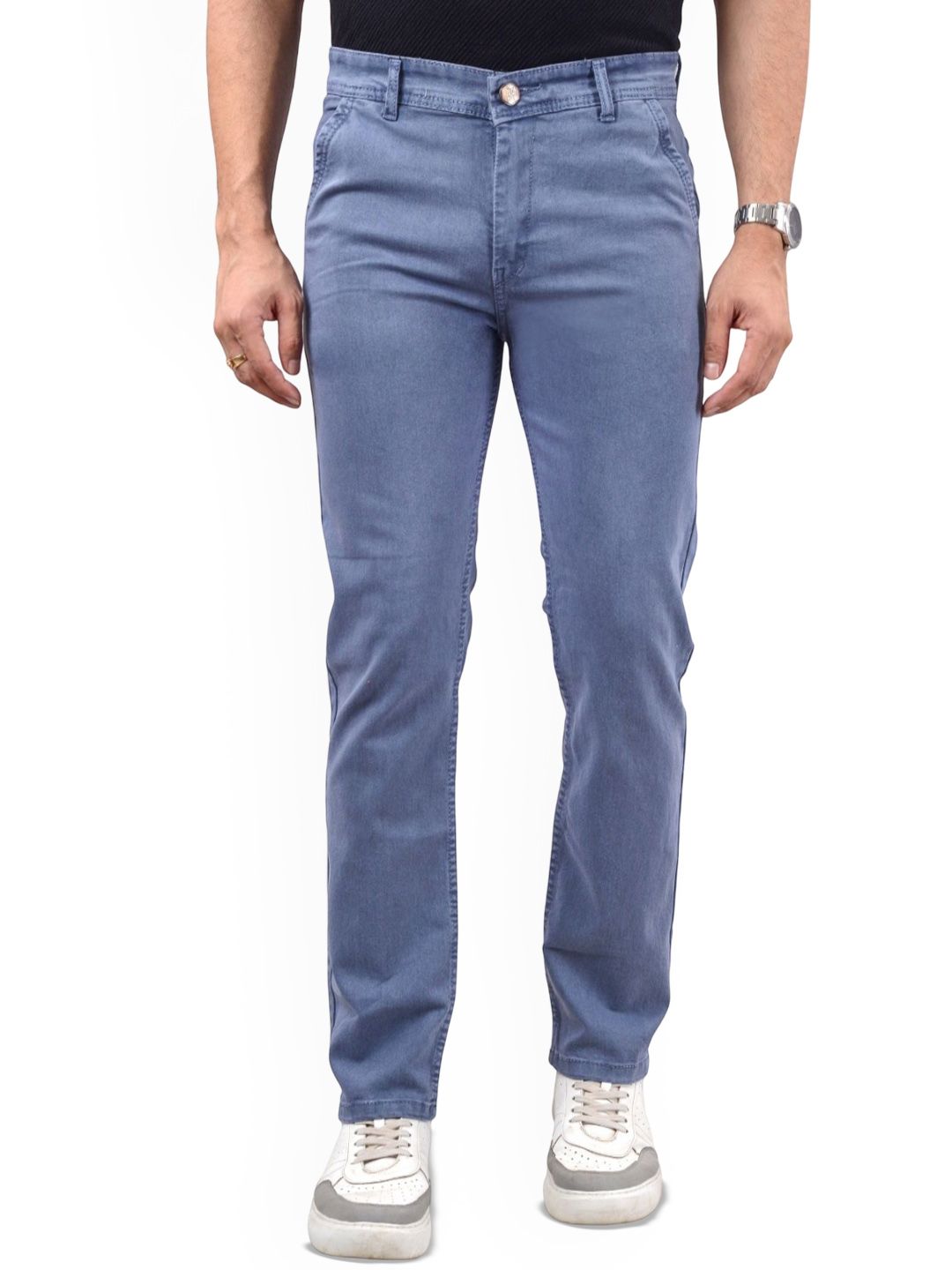 Moudlin Men Classic Regular Fit Mid-Rise Jeans