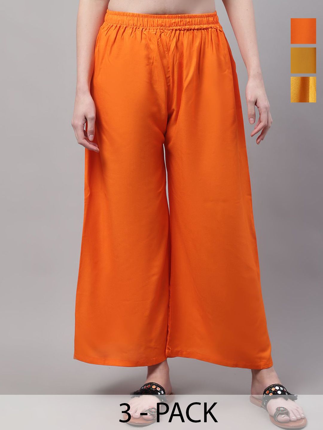Valles365 by S.C. Women Pack Of 3 Flared Ethnic Palazzos