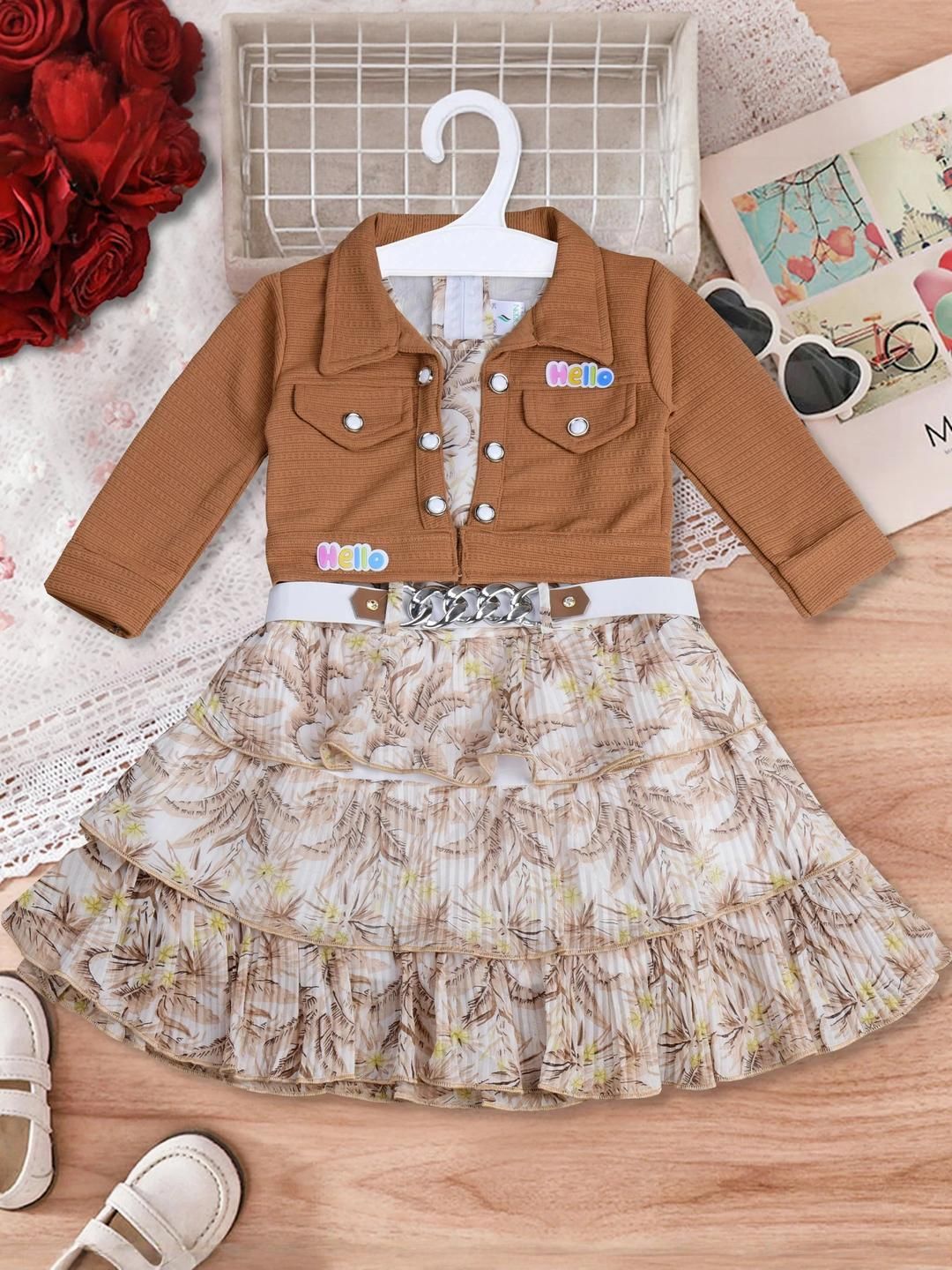 WORTON FASHION Girls Brown Dresses