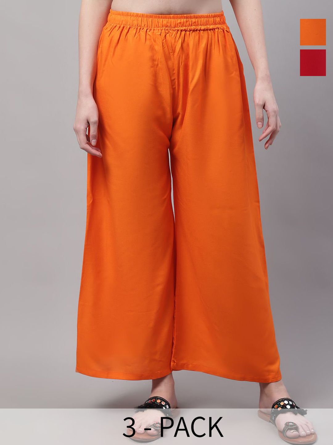 Valles365 by S.C. Women Pack of 2 Flared Palazzos