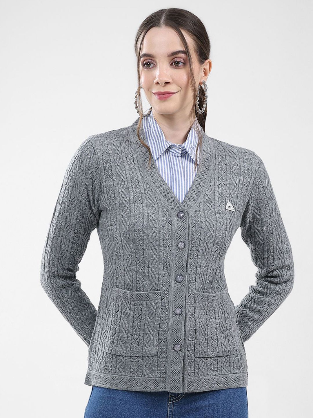 ニット/セーター andmary Mary knit cowichan GRY gray ANDMARY】Mary knit cowichan