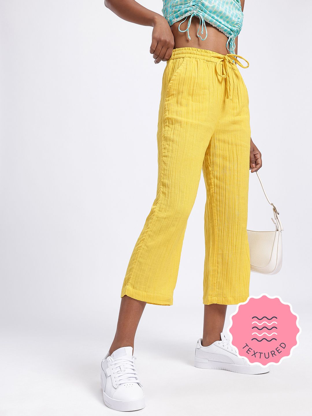 glitchez Women Crinkled Relaxed Trousers