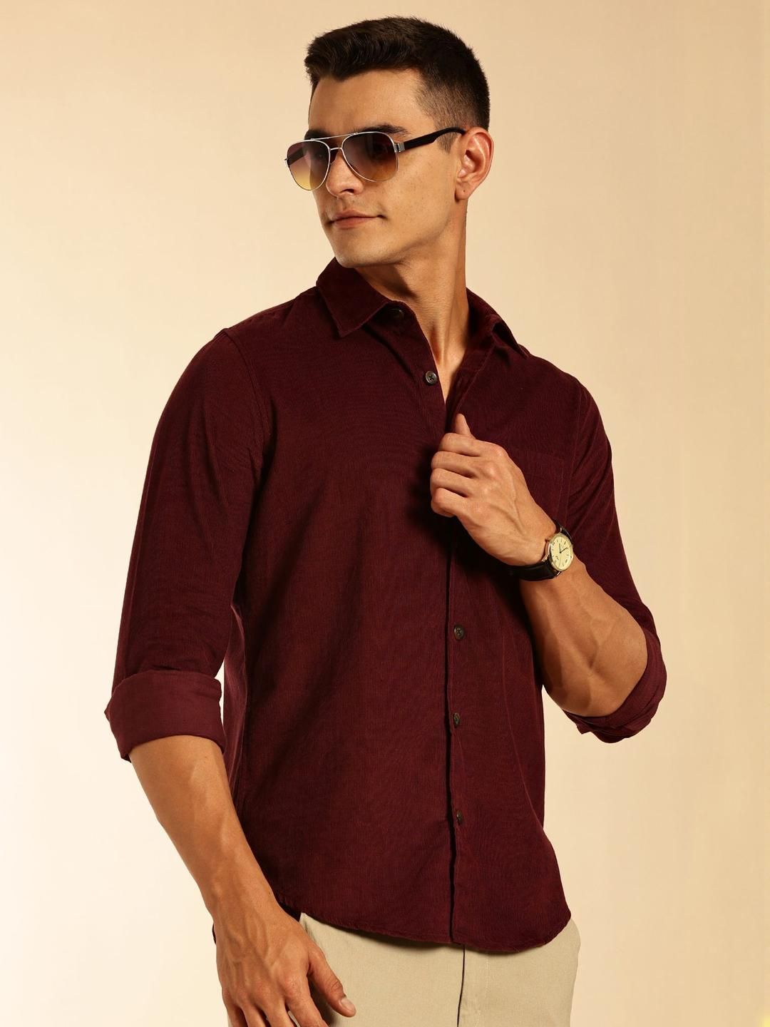 Thomas Scott Premium Slim Fit Corduroy Casual Shirt