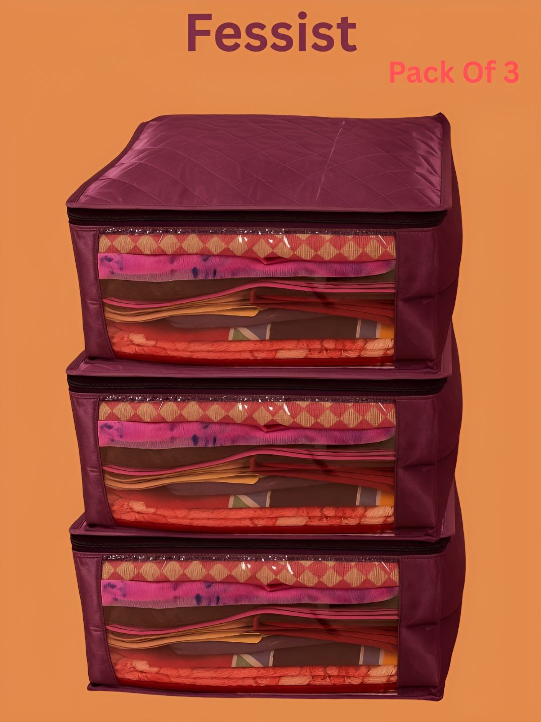 Fessist Set of 3 Regular Saree Cover Organiser