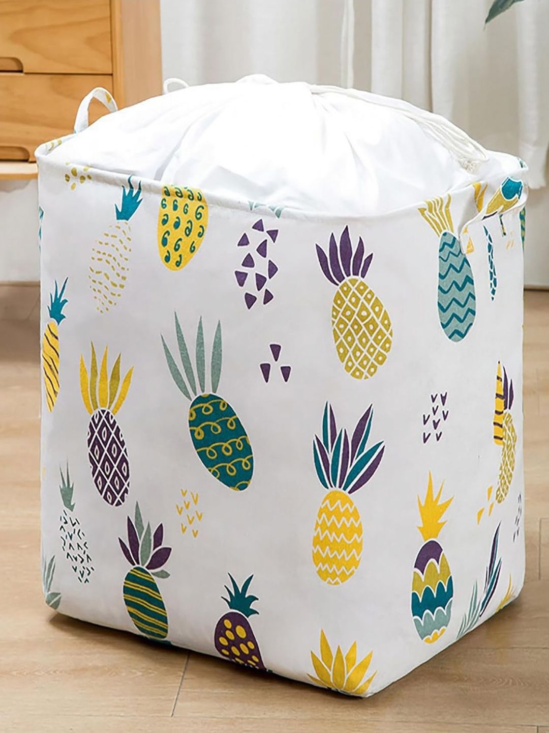 HOUSE OF QUIRK White & Yellow Waterproof LaundryBag100L