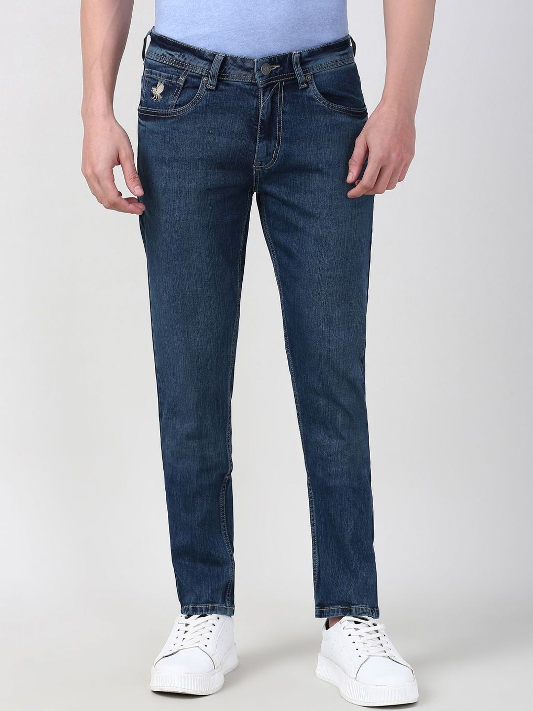 Peter England Casuals Men Slim Fit Mid-Rise Light Fade Jeans