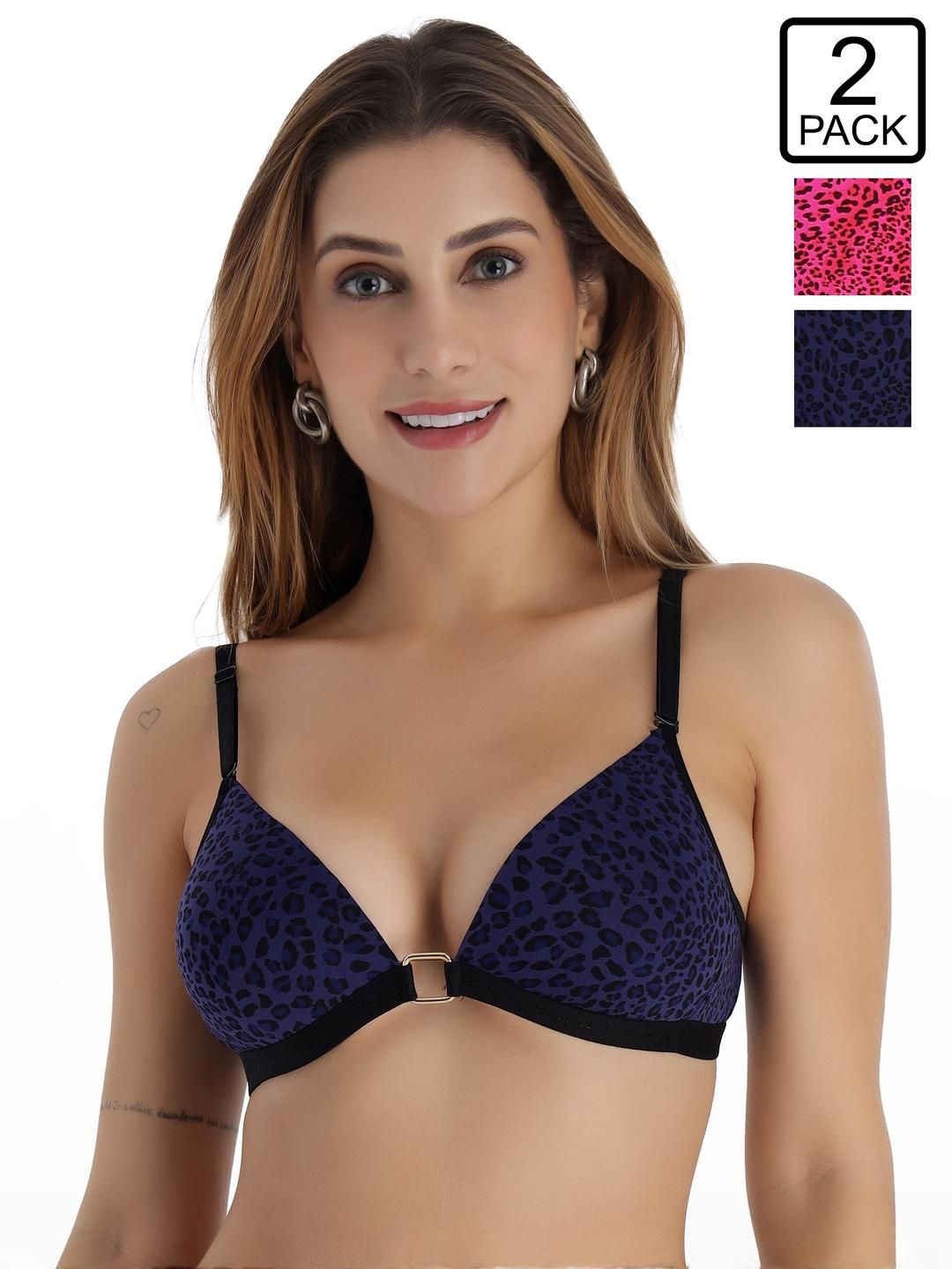 SELFCARE Pink Non-Wired Lycra Plunge Bra