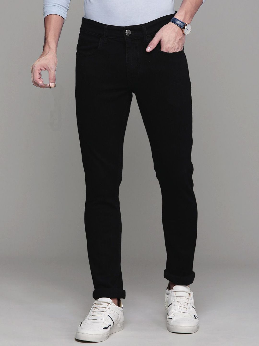 fineblu Men Slim Fit Mid-Rise Stretchable Jeans