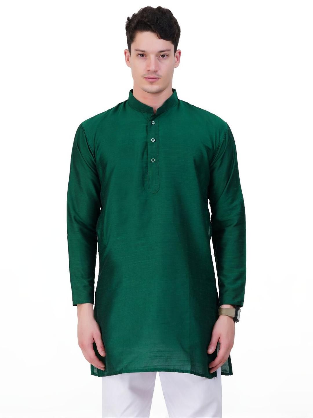 Ethazh Men Long Sleeve Mandarin Collar Kurta